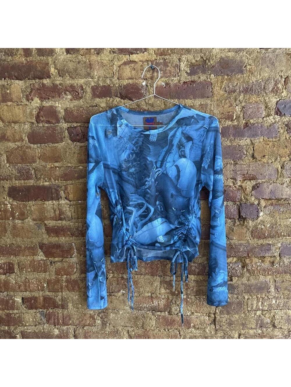 Heaven by Marc Jacobs Blue Mesh Graphic Top